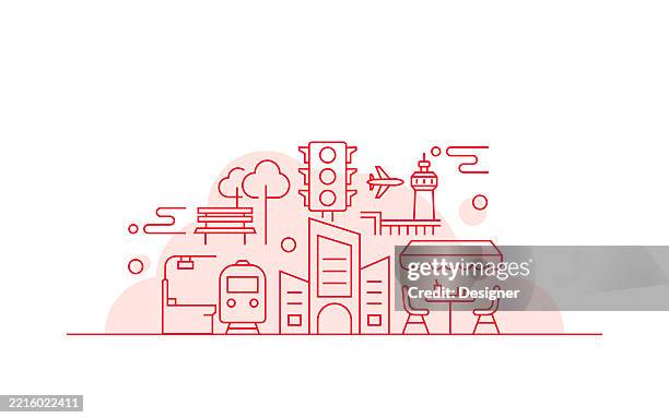 ilustraciones, imágenes clip art, dibujos animados e iconos de stock de ilustración vectorial relacionada con elementos de la ciudad. urbano, edificio, paisaje urbano, arquitectura, vida en la ciudad - distrito central
