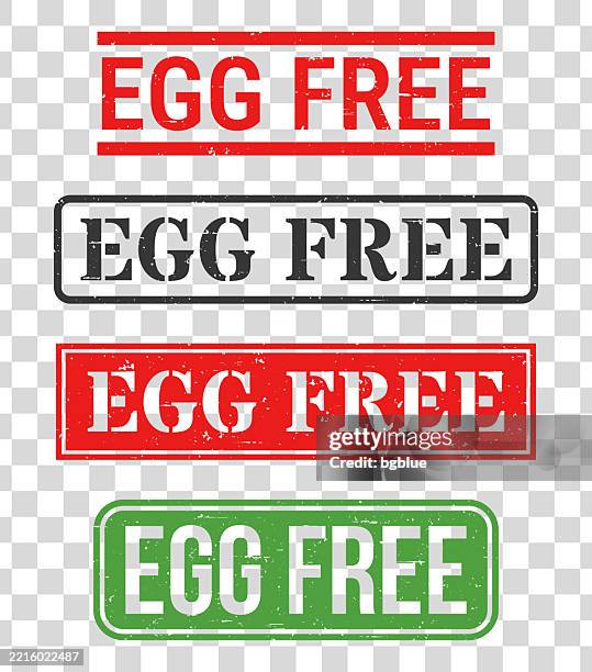 egg free - rubber stamp set on blank background - cryopreservation stock illustrations
