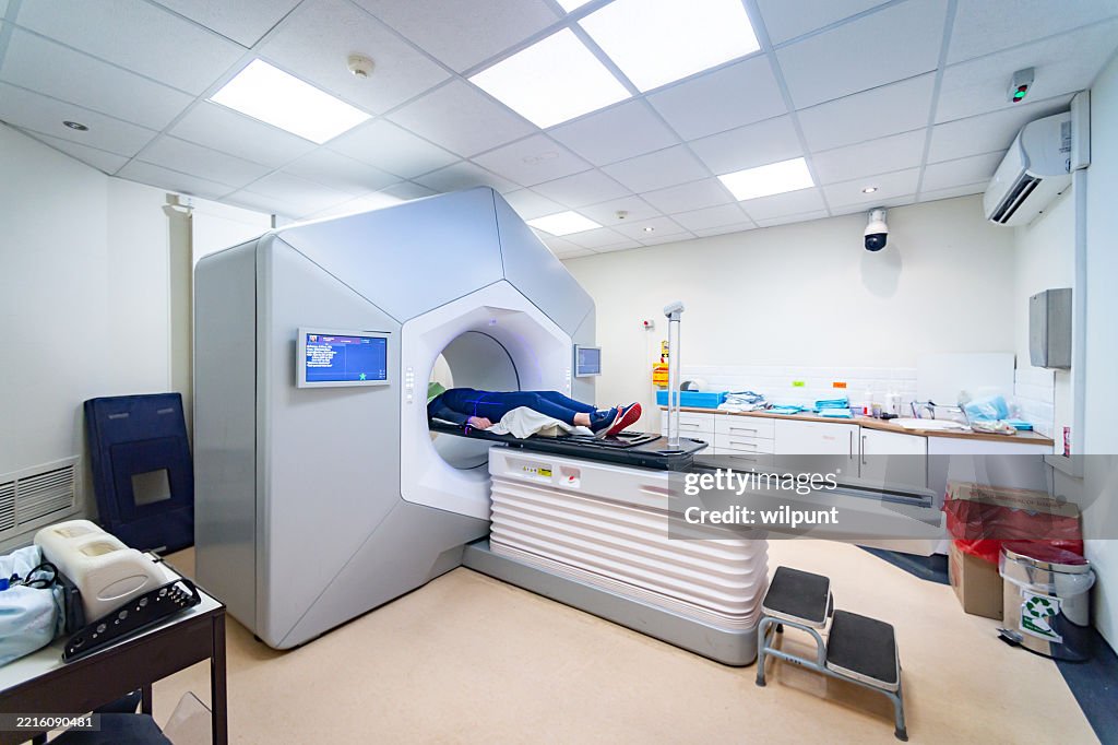 High Resolution Radiotherapy Machine Patient Undergoing Radiotherapy With Modern Linear Accelerator In ...