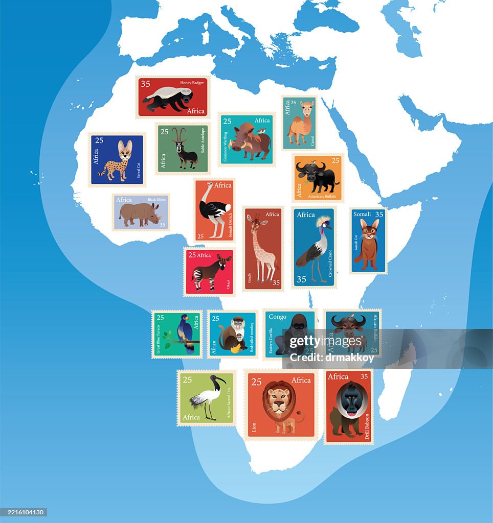Africa Stamps Map