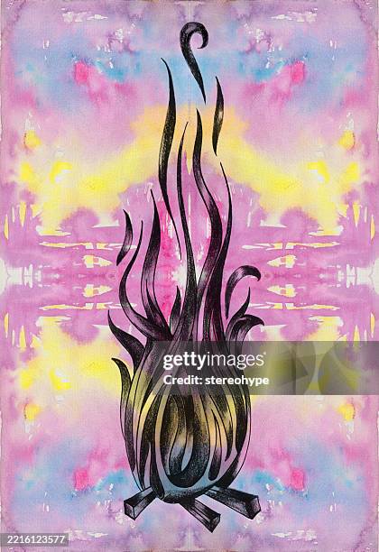 lakeside fire - lakeside stock illustrations