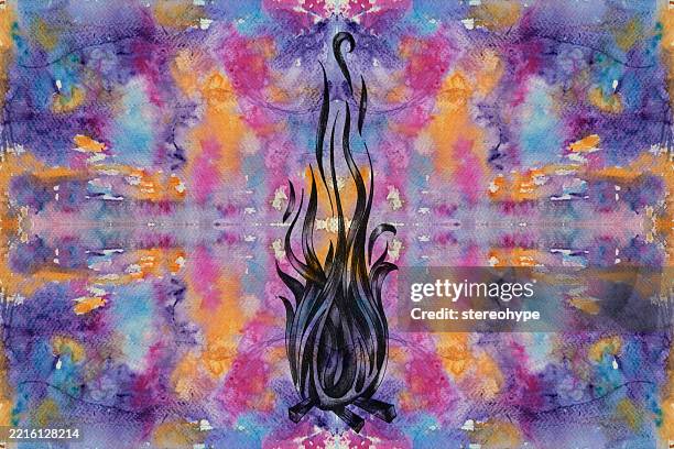 vivid fire - lightning bugs stock illustrations