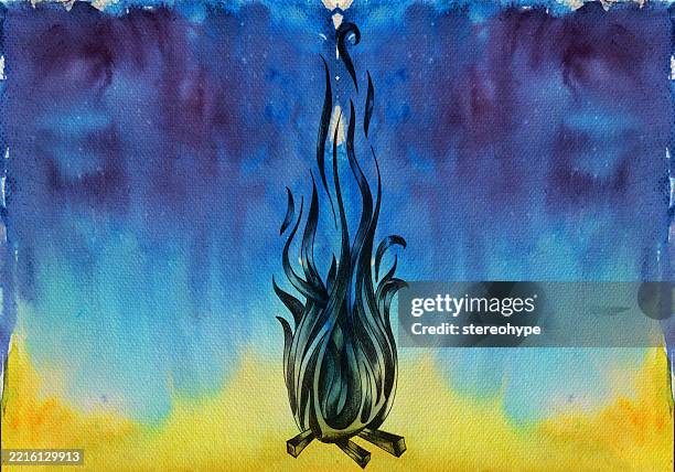 fire in the dark - match flame stock illustrations