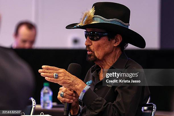 Hall of Famer Richard Petty speaks during the 2025 NASCAR Hall of Fame Voting Day at NASCAR Hall of Fame on May 20, 2025 in Charlotte, North Carolina.