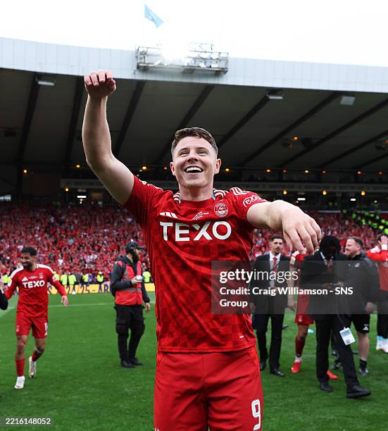 Aberdeen's Kevin Nisbet celebrates winning the Scottish Gas Scottish Cup during the Scottish Gas Men's Scottish Cup Final between Aberdeen and Celtic...