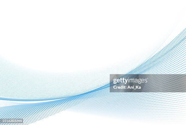 illustrazioni stock, clip art, cartoni animati e icone di tendenza di sfondo astratto con onde mezzitoni - collegare i puntini