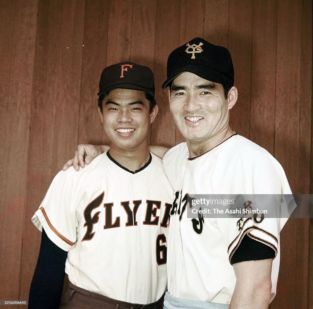 Yukio Ozaki Of Toei Flyers And Shigeo Nagashima Of Yomiuri Giants