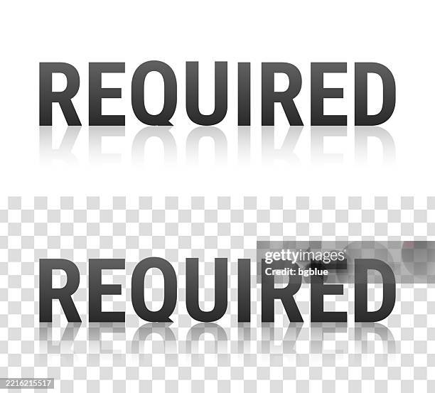 required - text with reflection on transparent background - request quote stock illustrations