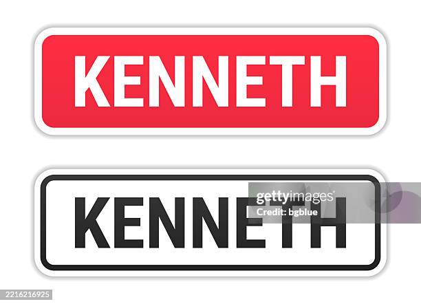 Kenneth Types Kenneth Male Name Red And Black Labels On White Background High-Res ...