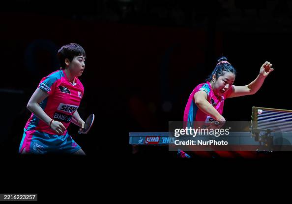 Hanna Ryu Shin Yubin and Ryu Hanna of South Korea compete against Sofia... News ...