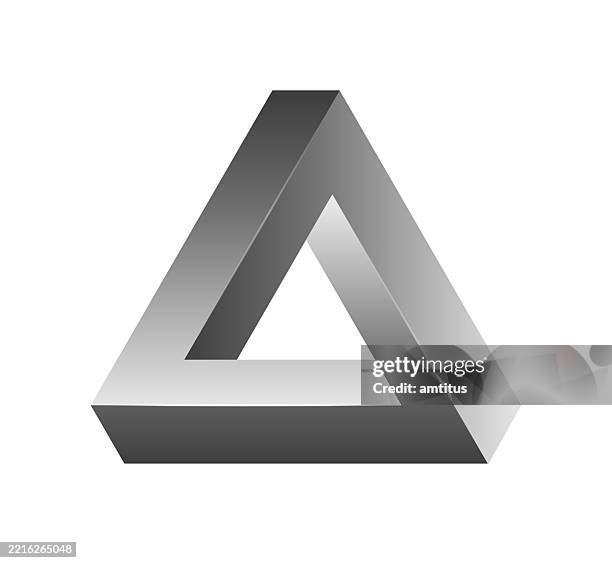illusorisches dreieck - illusion stock-grafiken, -clipart, -cartoons und -symbole