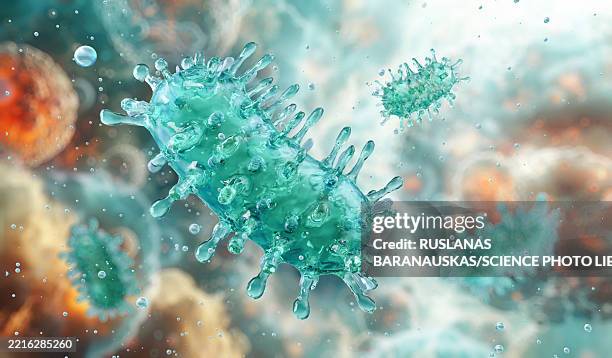 rabies virus, illustration - rabies virus stock illustrations