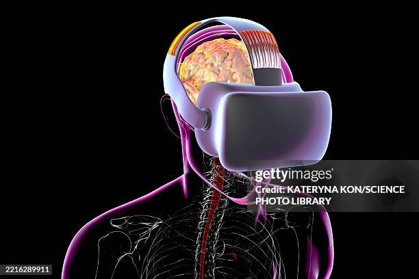 virtual reality, conceptual illustration - reality concept stock illustrations