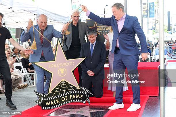 Steven Nissen, President & CEO, Hollywood Chamber of Commerce, Ted Danson, Michael Schur, Amy Poehler and Jerry Neuman, Executive Committee Member,...