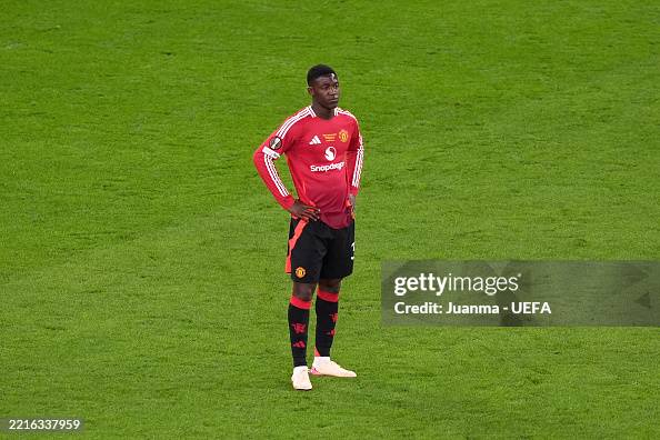 Mainoo Sad Kobbie Mainoo of Manchester United looks dejected following defeat in ...