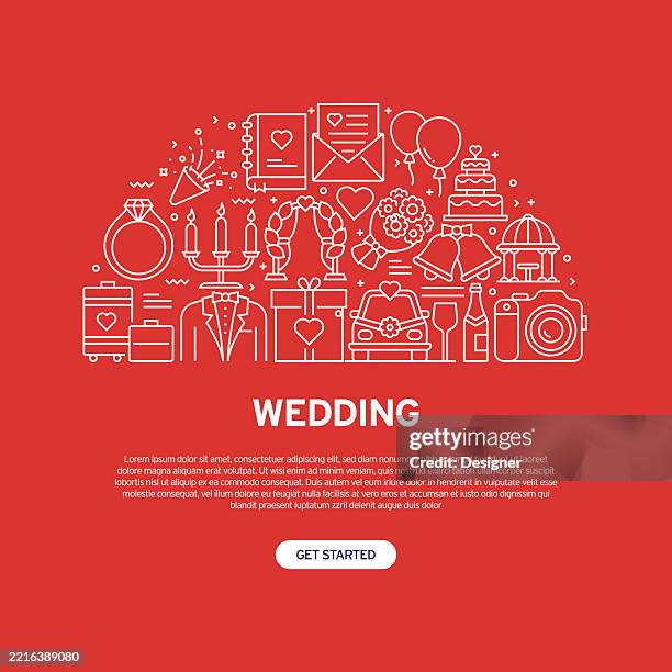 wedding related vector illustration. celebration, invitation, flower, decoration, diamond, honeymoon, congratulation - diamond ring stock illustrations