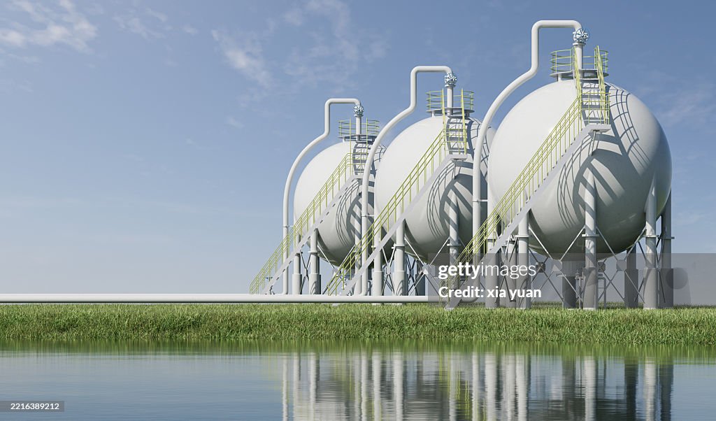 Chemical storage in a grassy field