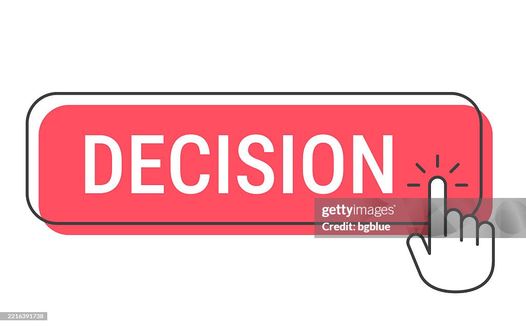 Random Decision Buttons Decision Click Button With Hand Cursor On White Background High-Res ...