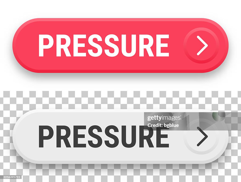 Pressure - 3D click web buttons on blank background