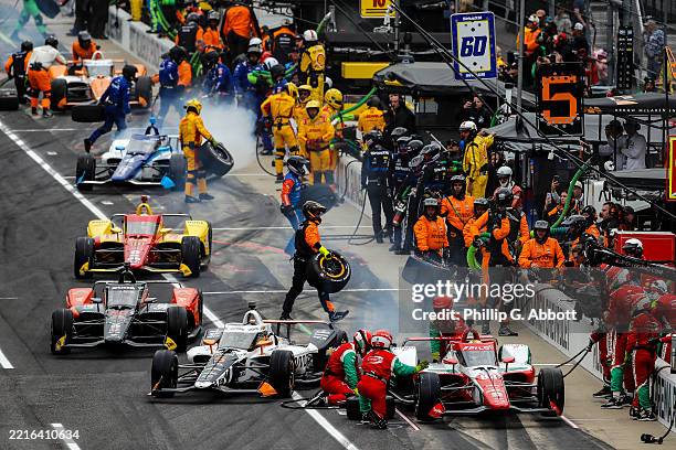 Robert Shwartzman, PREMA Racing Chevrolet, #5, Pato O'Ward, Arrow McLaren Chevrolet, #60, Felix Rosenqvist, Meyer Shank Racing w/ Curb-Agajanian...