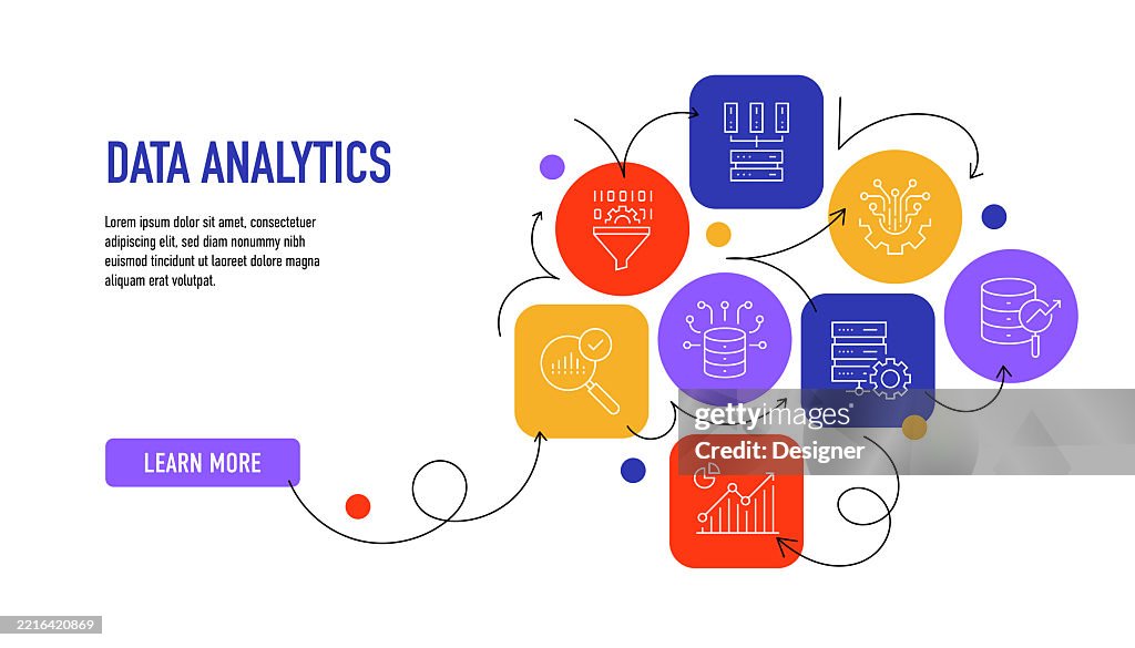 Data Related Data Analytics Related Vector Illustration Business Analysis Finance ...