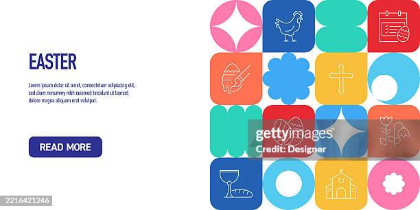 easter related vector illustration. springtime, easter egg, decoration, holiday, event, easter bunny. - easter cake stock illustrations