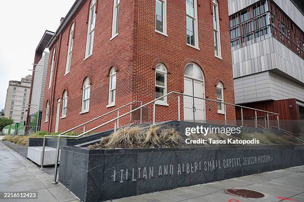 The exterior of the Lillian and Albert Small Capital Jewish Museum on May 22, 2025 in Washington, DC. Two Israeli Embassy staff members, Yaron...