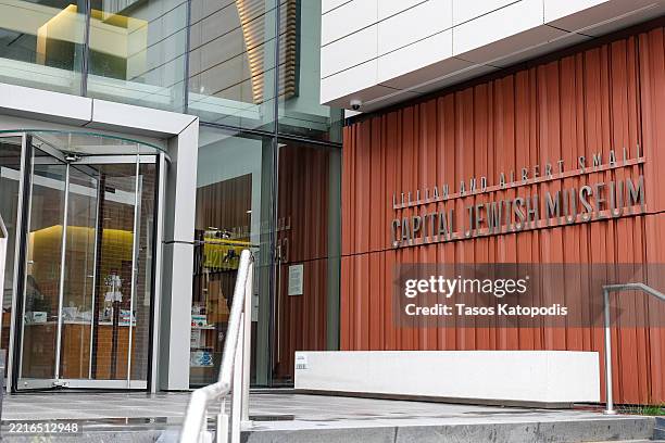 The exterior of the Lillian and Albert Small Capital Jewish Museum on May 22, 2025 in Washington, DC. Two Israeli Embassy staff members, Yaron...