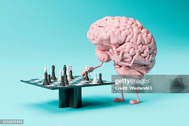 Chess Brain 3d Rendering Of A Brain Playing Chess Symbolizing Mental Health And ...
