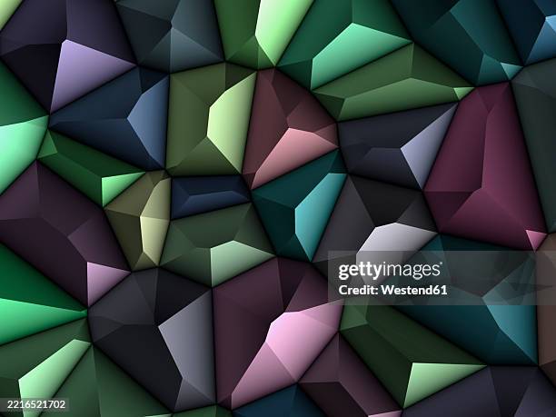 matte geometric crystal blocks shine intricately in an abstract pattern - crystal block stock illustrations