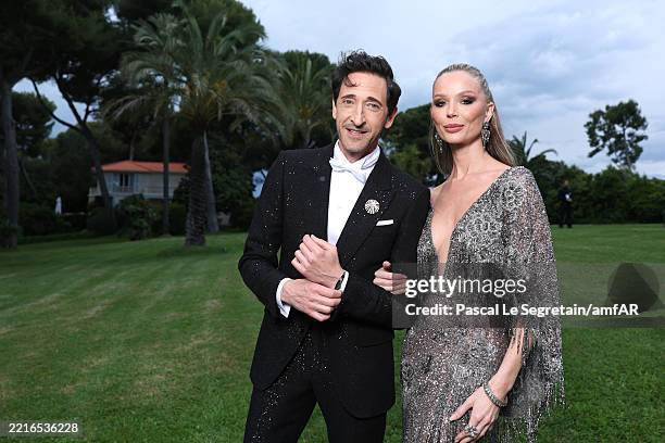 Adrien Brody and Georgina Chapman attend the amfAR Gala Cannes 2025 presented by Chopard at Hotel du Cap-Eden-Roc on May 22, 2025 in Cap d'Antibes,...