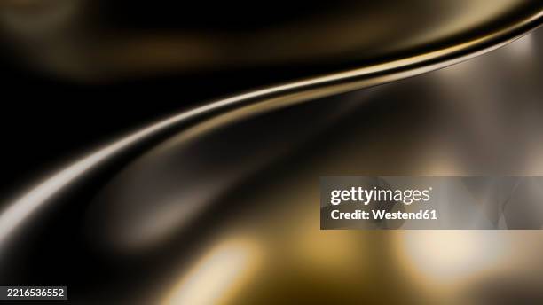 smooth flowing golden shapes create a serene atmosphere - metallic surface stock illustrations