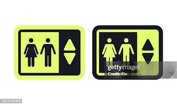 illustrazioni stock, clip art, cartoni animati e icone di tendenza di ascensore persone rettangolo icona simbolo elemento di design - piano di edificio