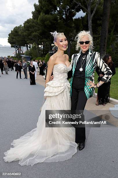 Aliia Roza and Ellen von Unwerth attend the amfAR Gala Cannes 2025 presented by Chopard at Hotel du Cap-Eden-Roc on May 22, 2025 in Cap d'Antibes,...