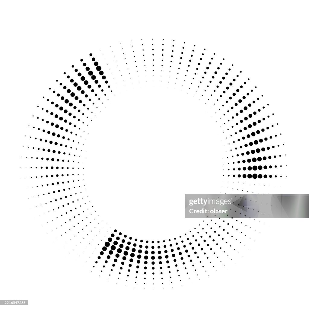 Circular pattern of dots creating a rotating visual effect.