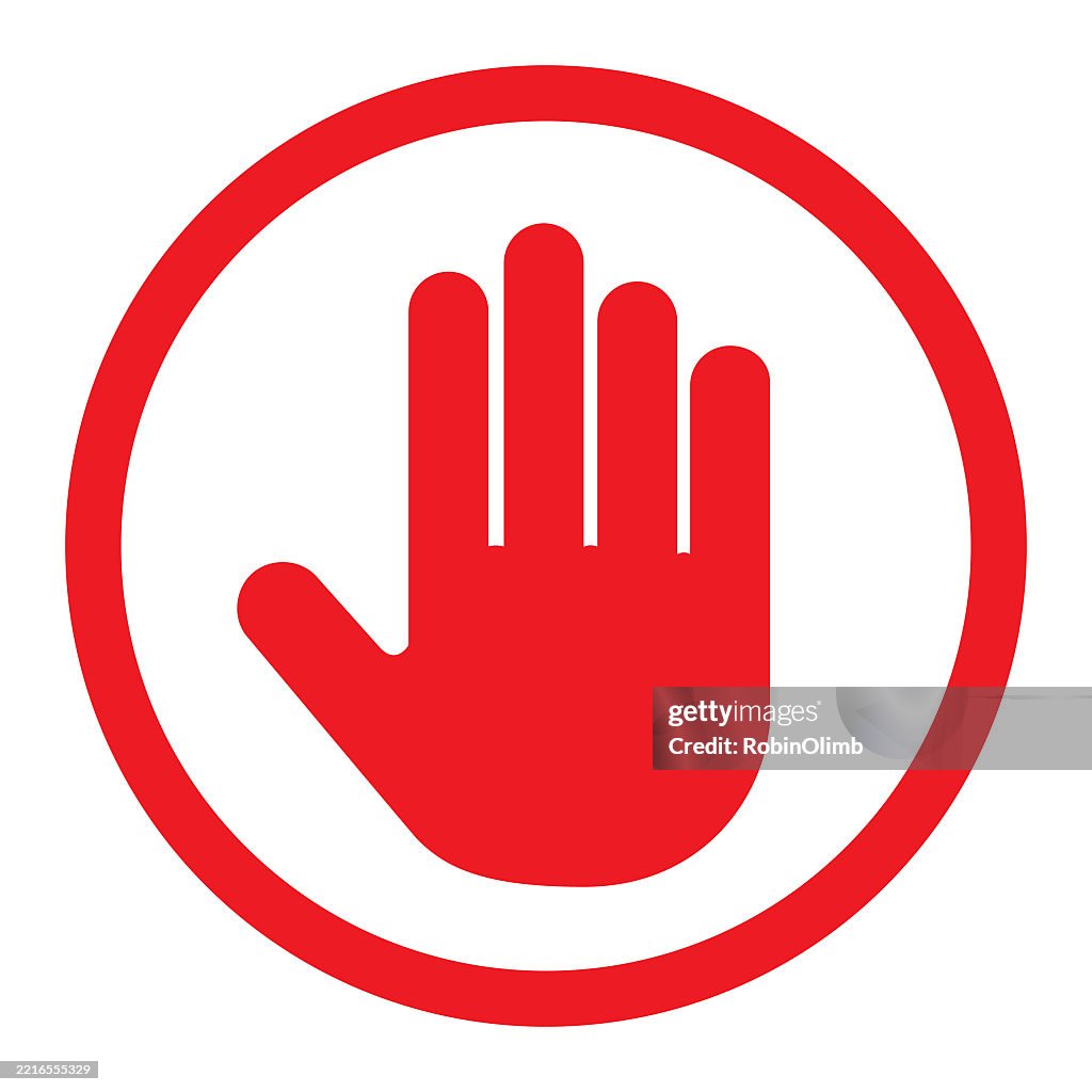 Red Stop Hand Icon