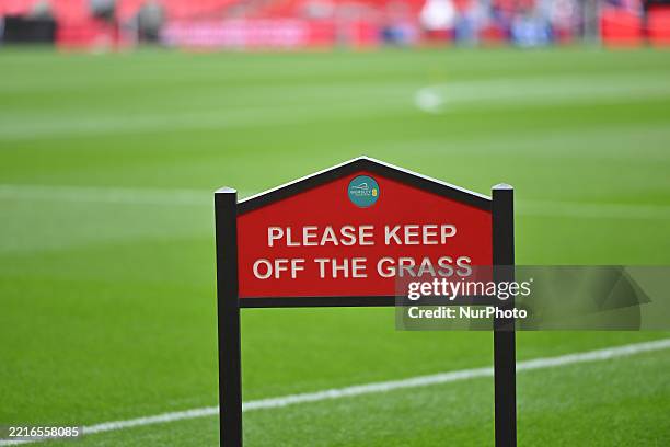 General view inside the stadium during the Sky Bet League 2 Play Off Final match between AFC Wimbledon and Walsall at Wembley Stadium in London,...