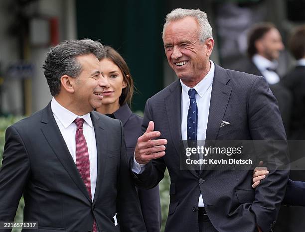 Health and Human Services Secretary Robert F. Kennedy Jr. And Food and Drug Administration Commissioner Martin Makary walk together at the White...