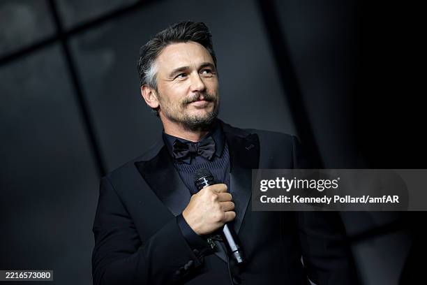 James Franco speaks onstage during the amfAR Gala Cannes 2025 presented by Chopard at Hotel du Cap-Eden-Roc on May 22, 2025 in Cap d'Antibes, France.
