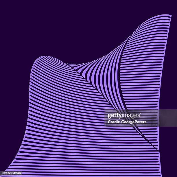curled page corner with halftone wavy stripes - page turn stock illustrations