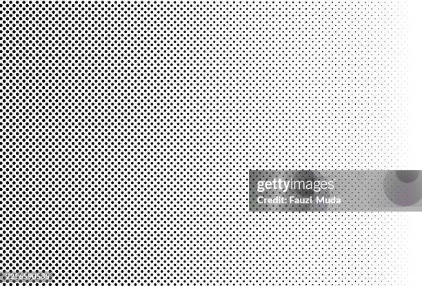 fun beautiful black and white shadow halftones retro pop art funky urban colorful comic book. Dotted halftone gradient texture. Vanishing polka dot background. Repeating dots gradation pattern background