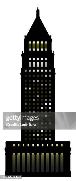 thurgood marshall united states courthouse, new york silhouette - thurgood marshall united states courthouse stock illustrations