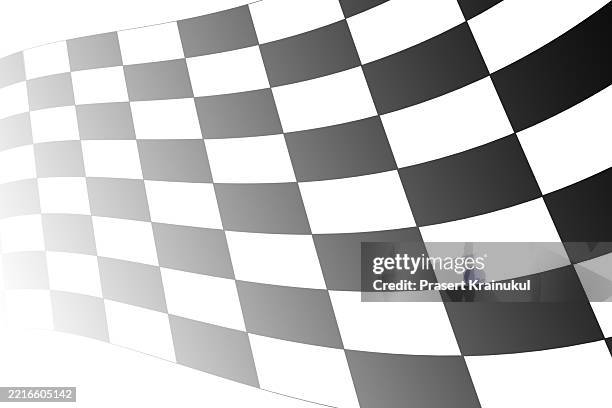 bavarian flag, checkered flag racing isolated on white - zielflagge stock-fotos und bilder