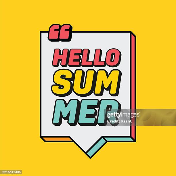 summer lettering. speech bubble shape. vector stock illustration - speaking foreign language stock illustrations