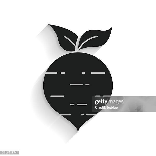 beetroot. icon with long shadow on white background - beetroot stock illustrations