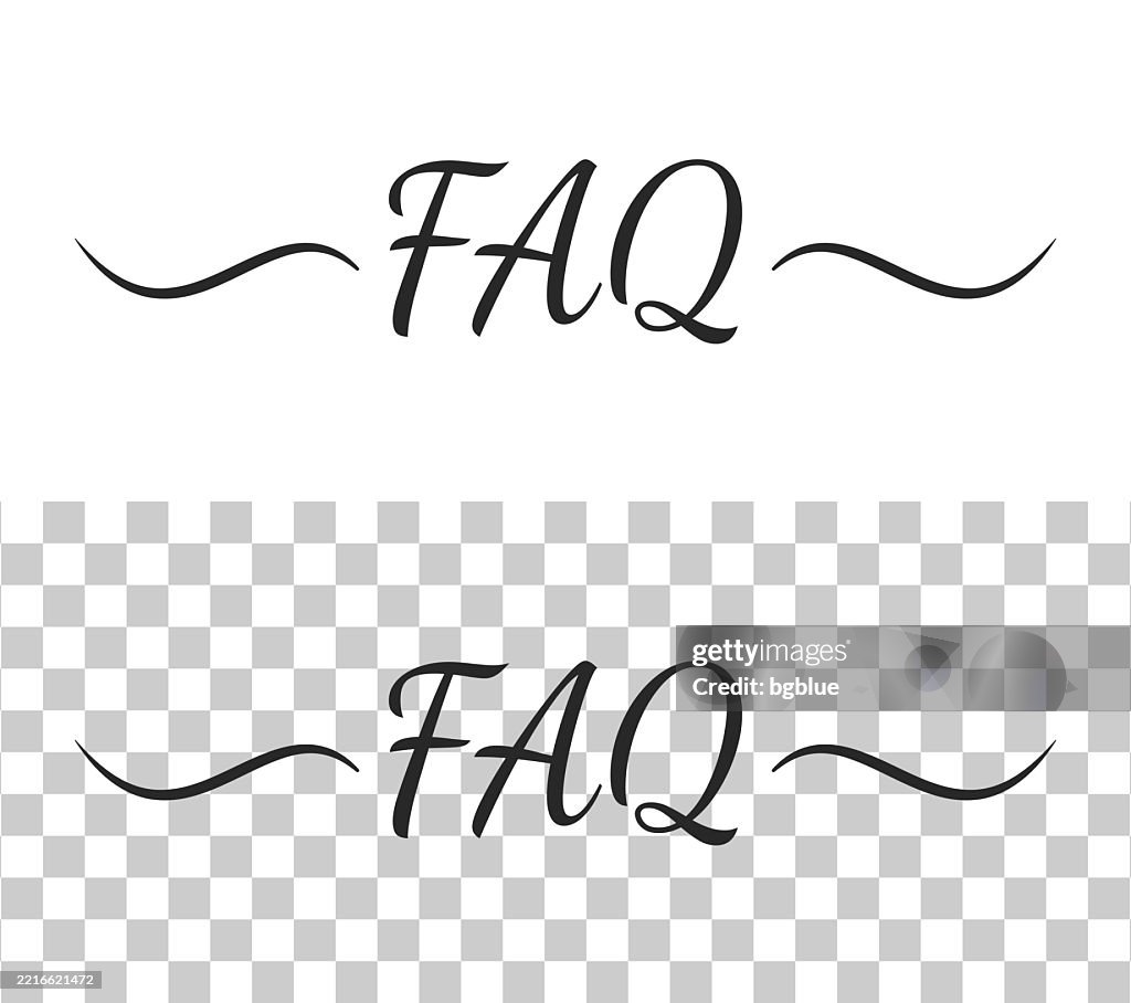Faq Frequently Asked Questions Calligraphy Text With Swashes On Blank ...
