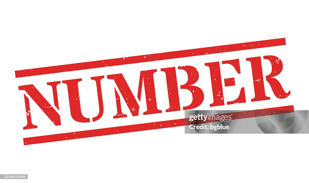 Stamp Number Red Number Red Rubber Stamp On Blank Background High-Res Vector Graphic ...