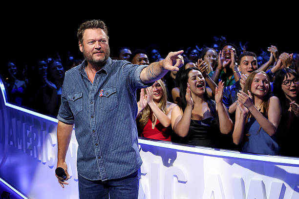 In this image released on May 26 Blake Shelton performs onstage at the 2025 American Music Awards at Fontainebleau Las Vegas in Las Vegas, Nevada.