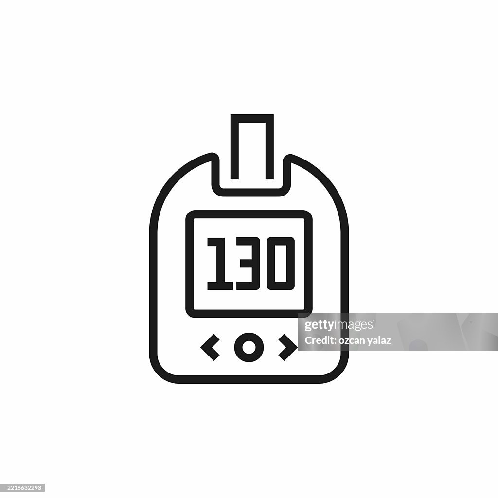 Diabetes Related Line Icons Set. Pixel perfect, editable stroke. Vector illustration.