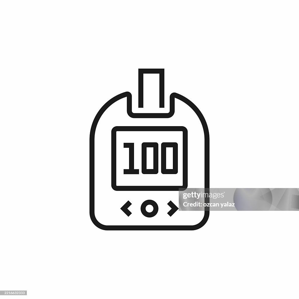 Diabetes Related Line Icons Set. Pixel perfect, editable stroke. Vector illustration.